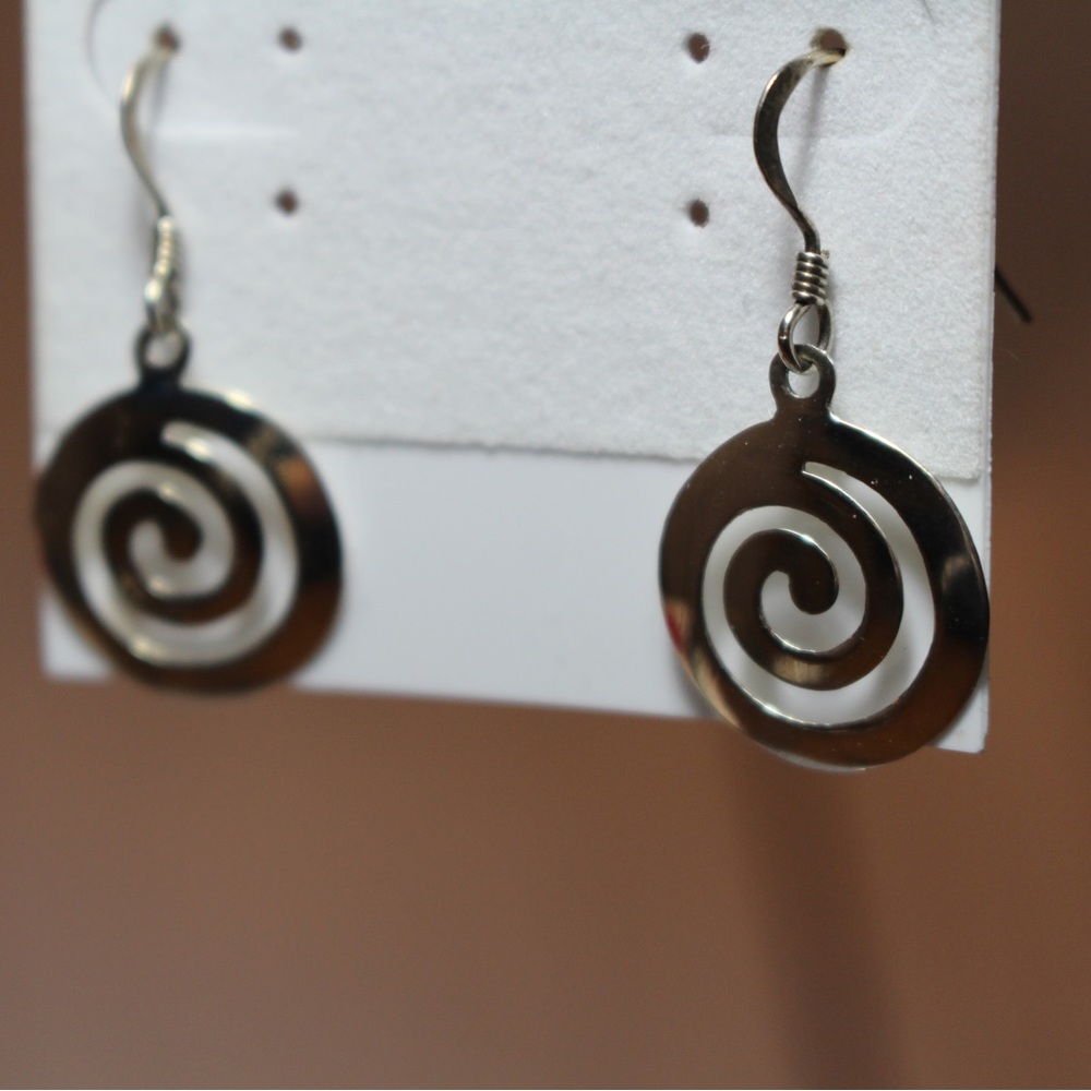 Swirl silver 925 earrings